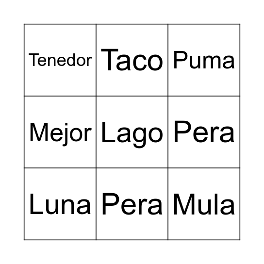 Bingo Card