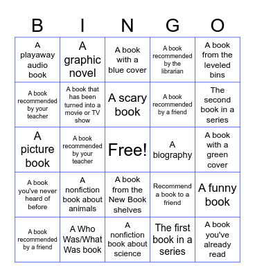 Library Bingo Card