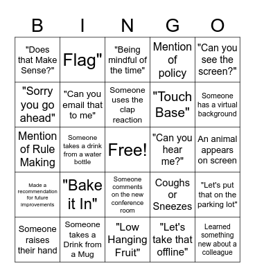 Work Retreat Bingo Card