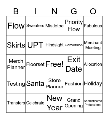 Holiday Bingo Card
