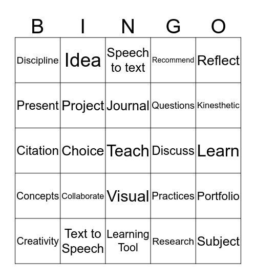 PBL Chat Bingo Card