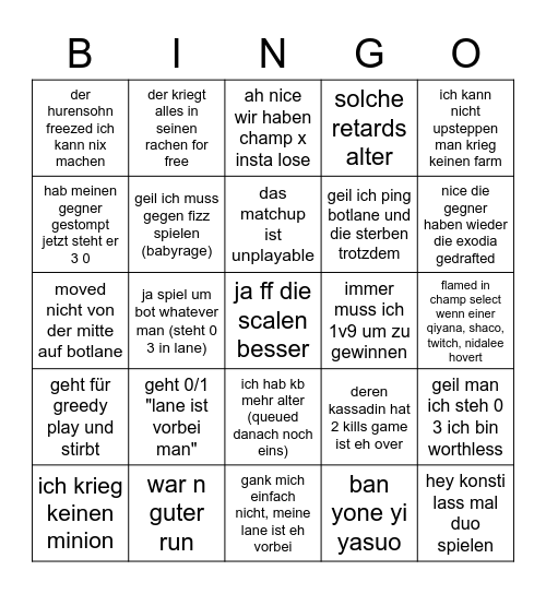 Enes Ranked Bingo Card