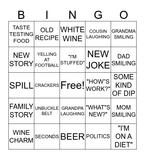 CHRISTMAS Bingo Card