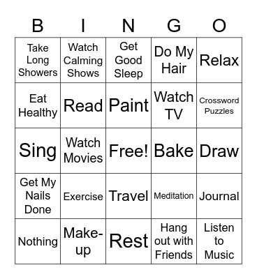 YSS-Self-Care Bingo Card