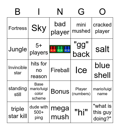 Mario vs. Luigi Online Bingo Card