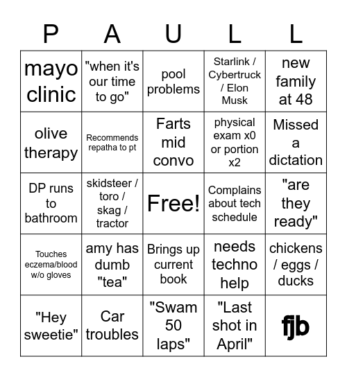 DP BINGO Card