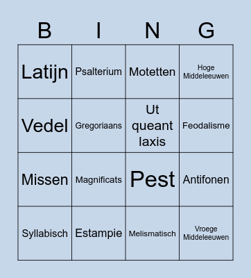 DE MIDDELEEUWEN Bingo Card