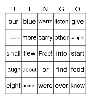 1-4a Bingo Card
