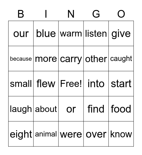 1-4a Bingo Card