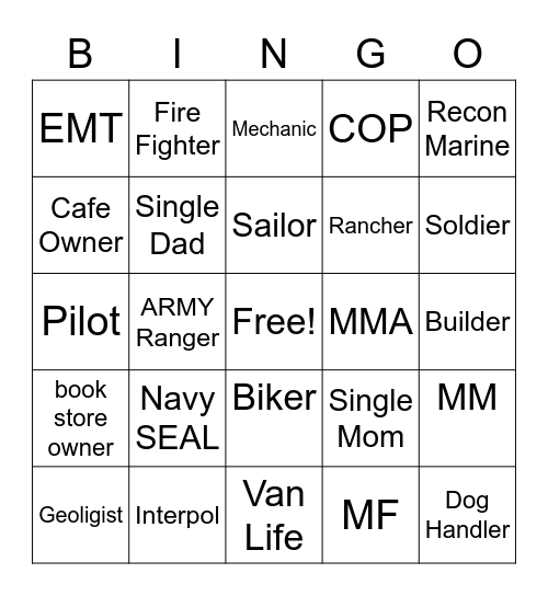 Bella Writes Bingo Card