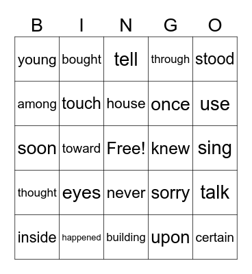 2-4b Bingo Card