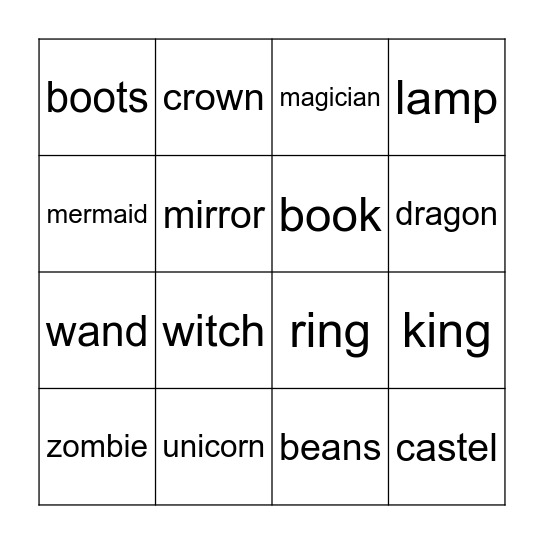 Fantasy stories Bingo Card
