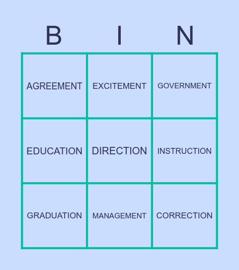 Noun Suffixes Bingo Card