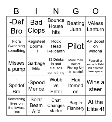 Emerald Kaizo 1 Death = Reset For Prouty Bingo Card