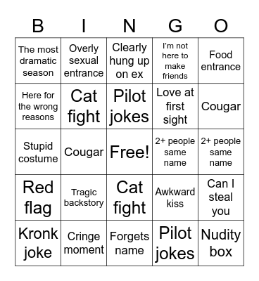 Bachelor Premiere BINGO 2023 Bingo Card
