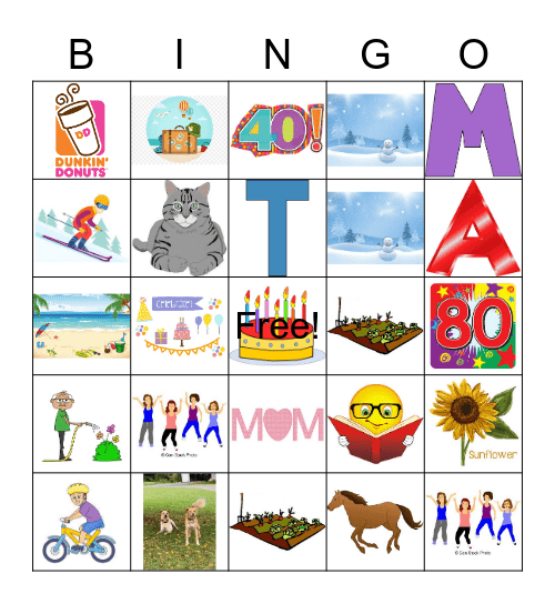 Special Birthdays Bingo Card