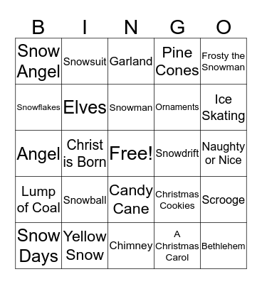 Christmas Bingo Card