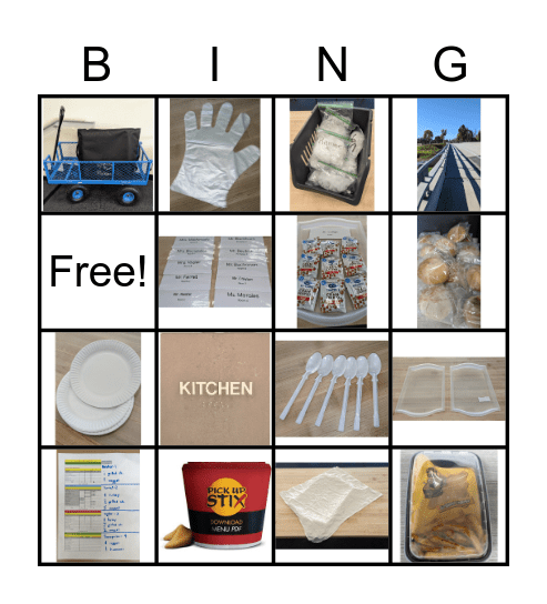 Lunch Duty Bingo Card