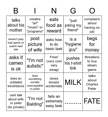 James White Bingo Card