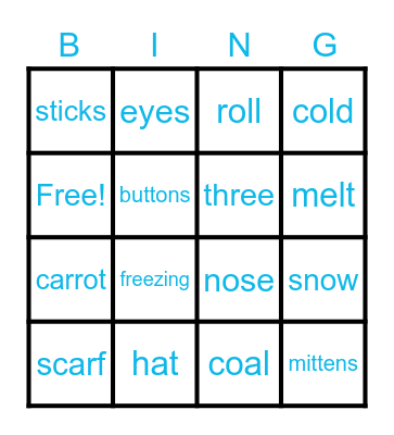 Snowman BINGO Card