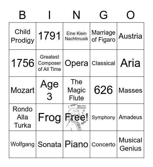 Mozart Bingo Card