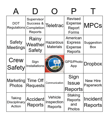 Supervisor Summit Bingo Cards Bingo Card