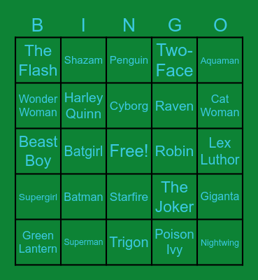 DC Bingo Card