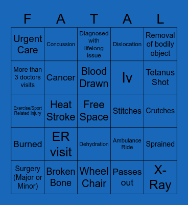 The Luca & Ian Medical Bingo Card!!! Bingo Card