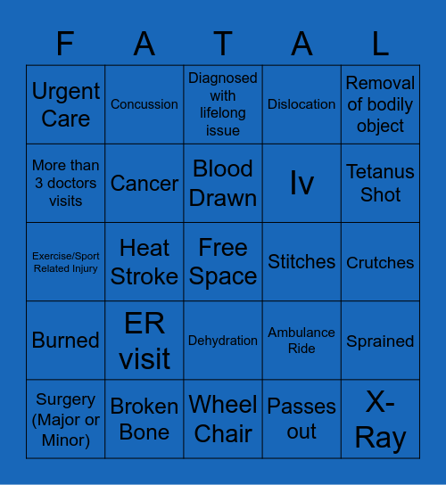 The Luca & Ian Medical Bingo Card!!! Bingo Card