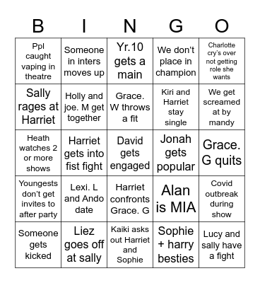 Crew 2023 Bingo Card