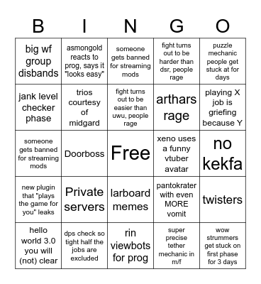TOP Bingo Card