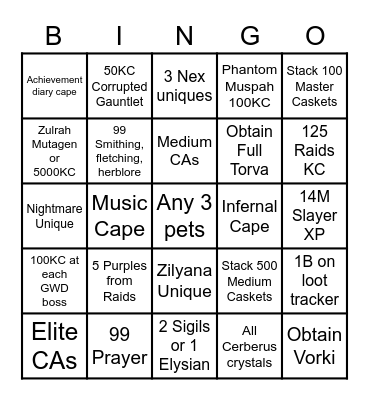 2023 OSRS Bingo Final Version Bingo Card
