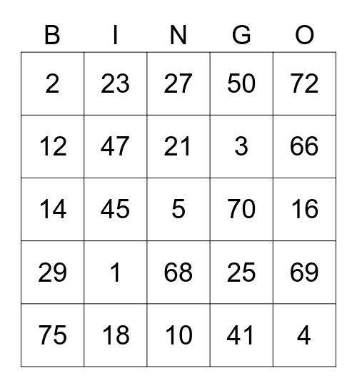 punya ddiminie Bingo Card