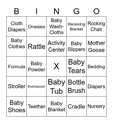 Baby Girl MacIsaac Baby Shower Bingo Card