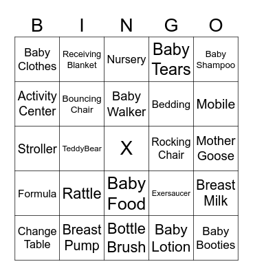 Baby Girl MacIsaac Baby Shower Bingo Card