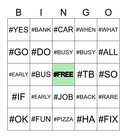 Lexicalized Fingerspelling Bingo Card