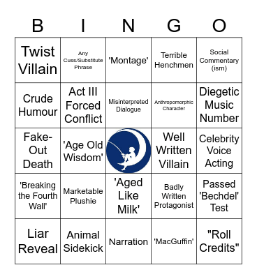 DreamWorks Thurdays/Tuesday Bingo Card