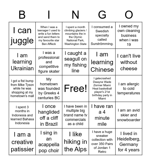 EMEA Bingo Card