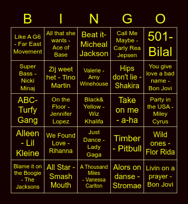 Antigone Muziek Quizzz Bingo Card