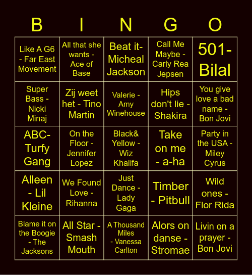 Antigone Muziek Quizzz Bingo Card