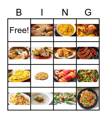 Food Bingo Card