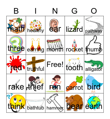 Speech Bingo Card