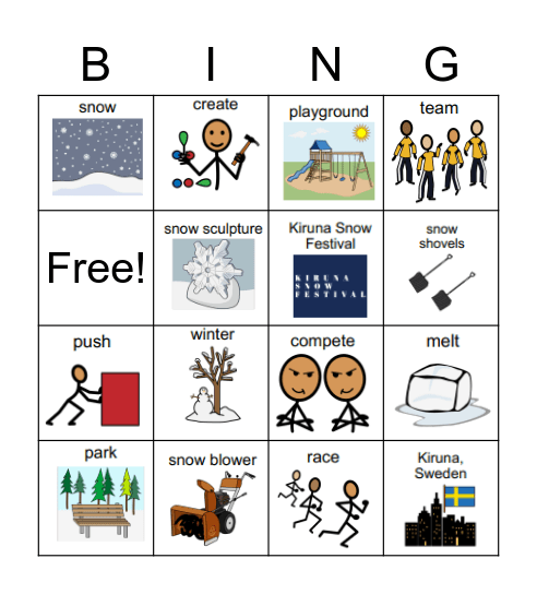 Kiruna Snow Festival Bingo Card