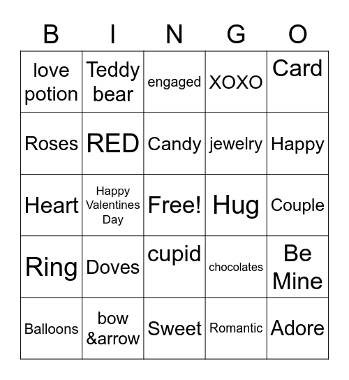 February Bingo Card