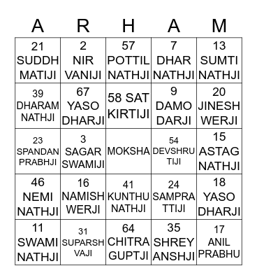 MY BHAGWAN IS MY VALENTINE Bingo Card