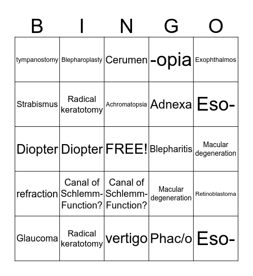 Chapter 16 Review Bingo Card