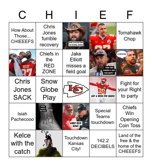 SUPER BOWL LVII Bingo Card