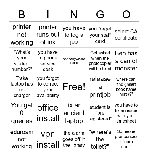 ITH bingo Card