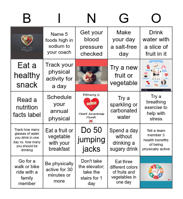 Heart-Healthy BINGO Card