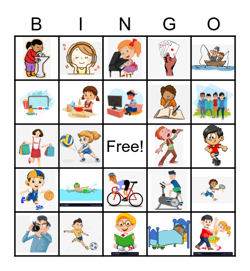 Free time Activities - Jaster Bingo Card